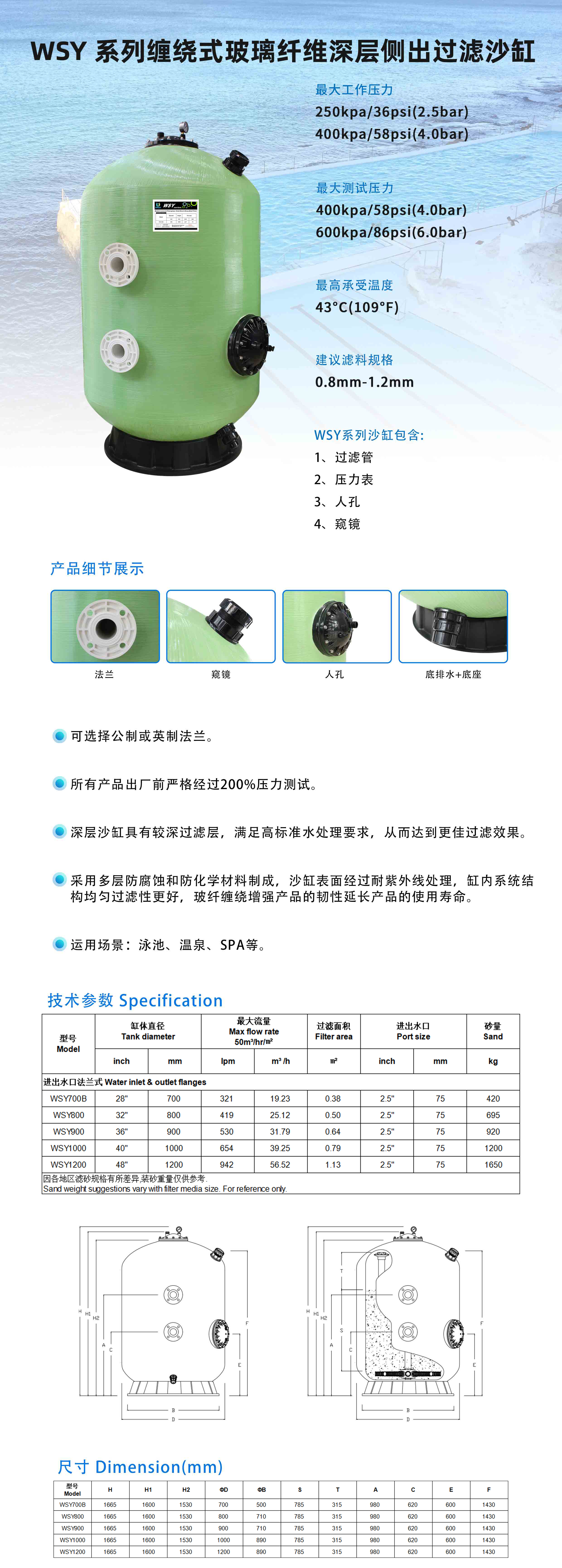 2.WSY series deep bed side mount filter